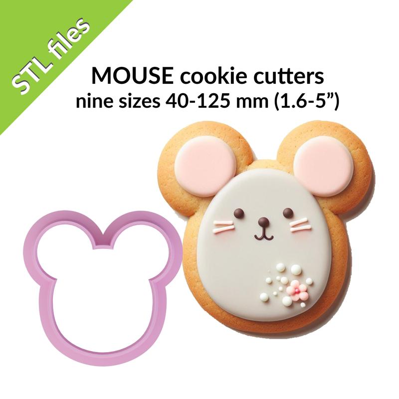MOUSE cookie cutters, nine sizes, cute animal cookies