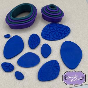 Set of 10 Abstract Pebble Shape Cookie Cutters | Polymer Clay Fondant Cutters Tools For Earring Jewelry Makers | Set 1