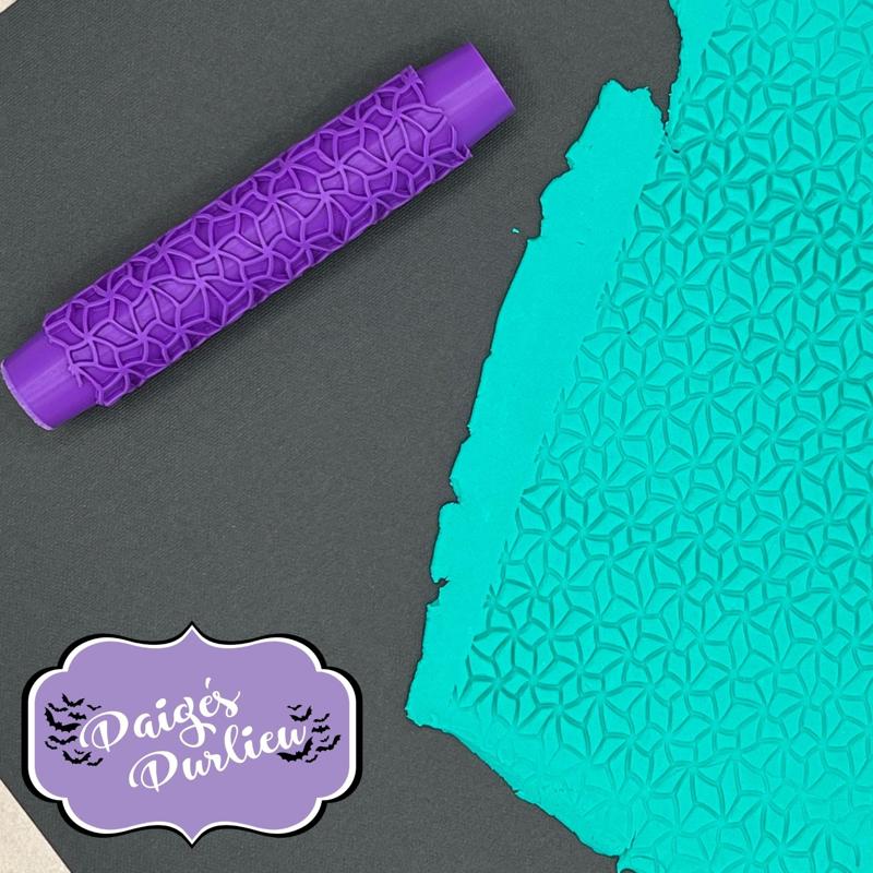 Abstract Cubism Star Repeating Pattern Texture Roller | Polymer Clay Fondant Cookie Dough Tools | Earring & Jewelry Makers