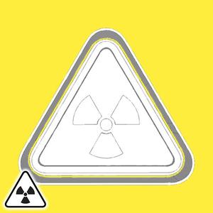 Warning sign cookie cutters - radioactive material or ionizing radiation