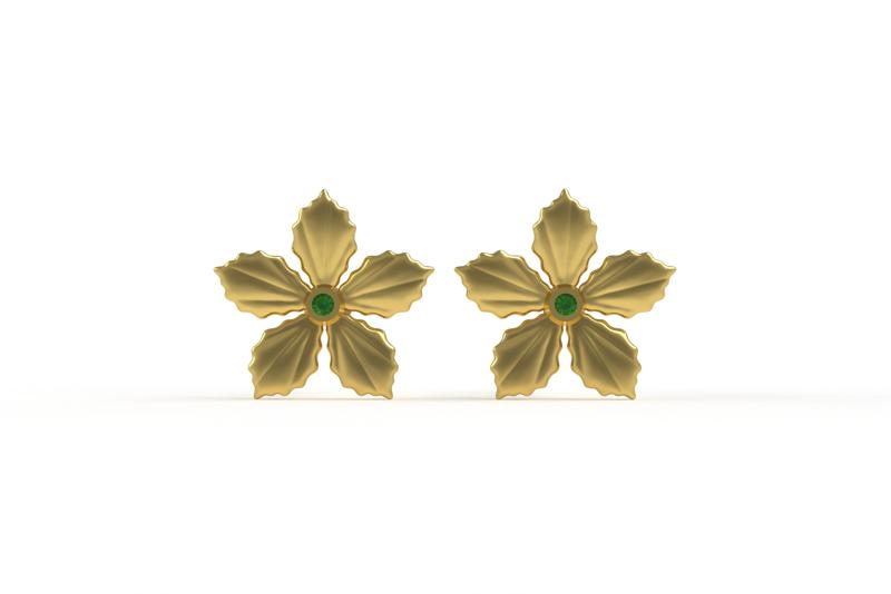 00001 Single Small Diamond Flower Earring