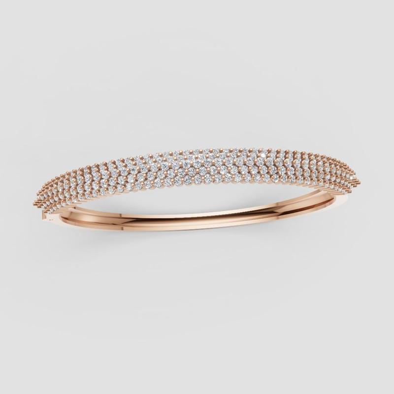 3D Printable Jewelry design of Bangle with diamonds