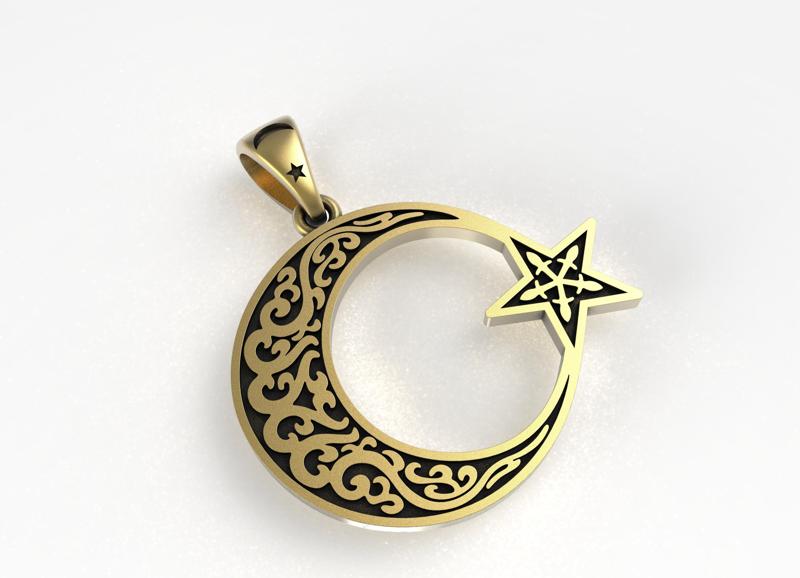 Celtic Half Moon Pendent Design
