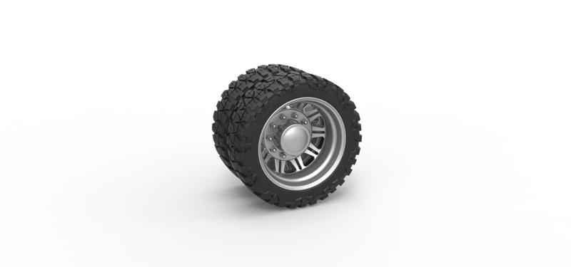Diecast Rear semi wheel for pickup Version 10 Scale 1:25