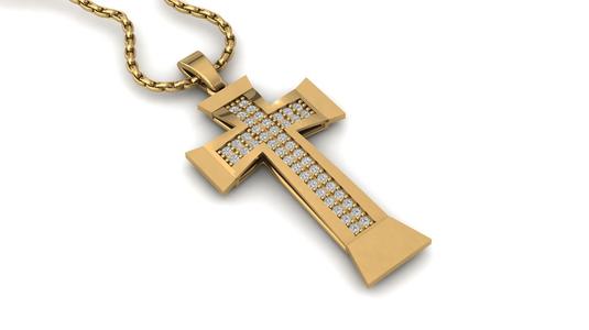 Print Ready STL 3DM Cross Necklace Classic Diamond Pendant