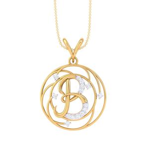 3D Printable Cad jewelry design of Lady diamond Pendant Letter model
