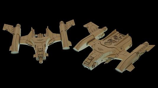 Legio Custodes Orion Assault Dropship and Legio Custodes Ares Gunship bundle