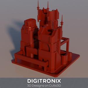 Sci-Fi Building Complex – 3D Printable Miniature Diorama for Tabletop Games