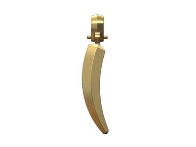 Curved faceted italian horn Cornicello pendant charm 3D print model