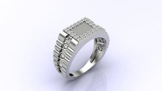 Gents Ring Print Ready STL 3DM Gents Rings Diamond Men Ring 3D print model