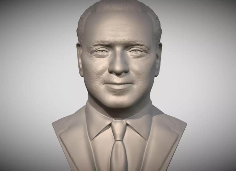 Silvio Berlusconi bust for 3D printing