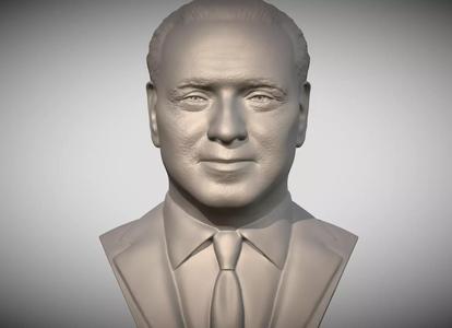 Silvio Berlusconi bust for 3D printing