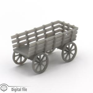 1:87 HO Scale Wooden cart train model 3D stl file