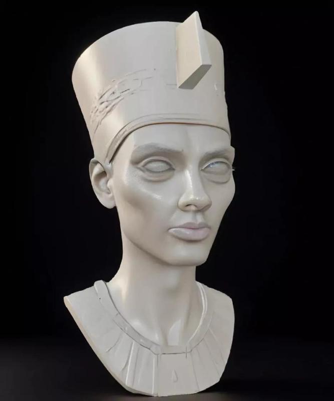 Queen Nefertiti Head Bust 3D ModelSTL Printabl Ancient Egyptian