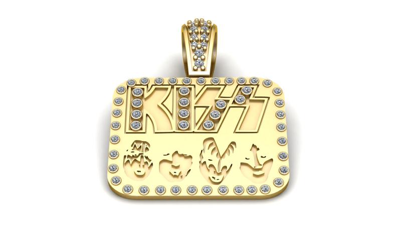 KISS WORD PENDANT 3D PRINTABLE MODEL