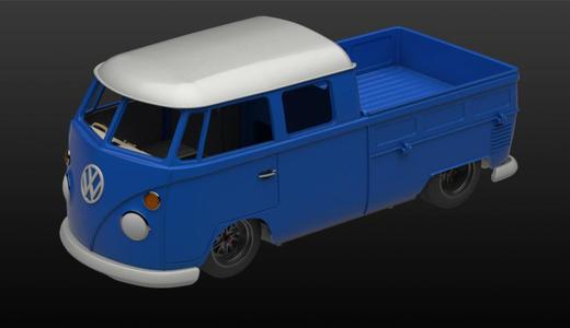 Vw Bus T1 Double Cab Pickup 1/10 RC