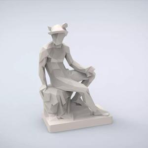 Printable Statue of Mercury Lowpoly style