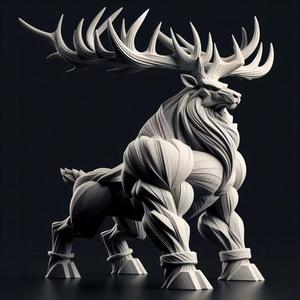 Reindeer with Angular Antlers