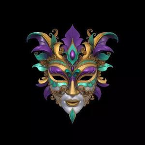 2186Venetian Carnival Mask Color 3D Model  magic