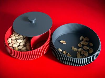 Pistachio Bowl with Lid & Waste Compartment