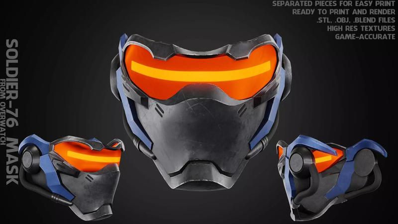 Overwatch Soldier-76 Mask for cosplay