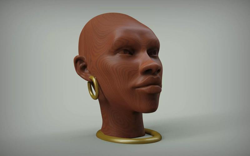 African Woman Head Figure