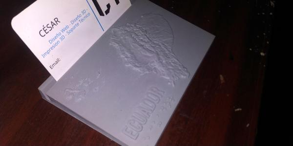 Card holder with map of Ecuador