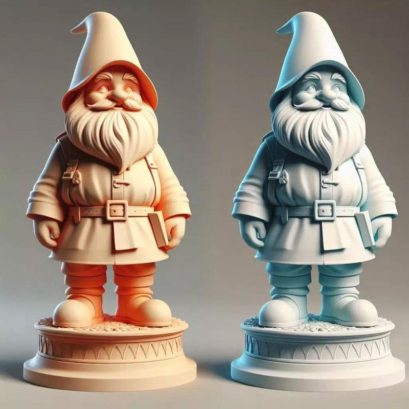 1038Fairy Tale Gnome Color Full Body Figurine on Base