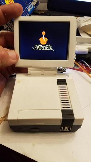 Flip up monitor for Daftmike 's  Mini NES Raspberry Pi Case 