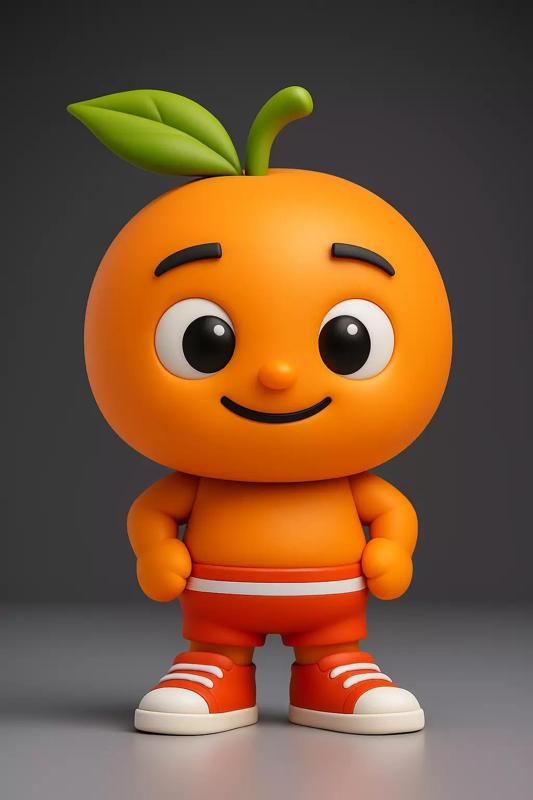 Chibi Orange Cartoon Mascot