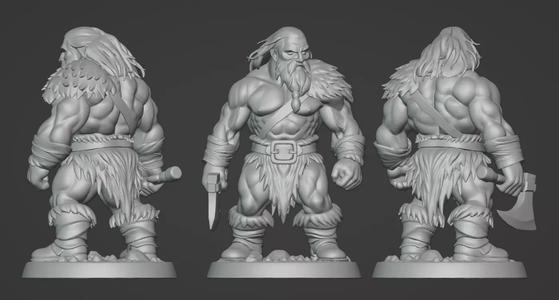 DND Hero Barbarian Destroyer Greataxe Print Ready