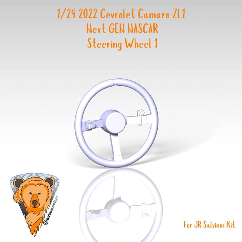 1/24 JR Salvinos 2022 Chevrolet Camaro ZL1  NASCAR STEERING WHEEL UPGRADE