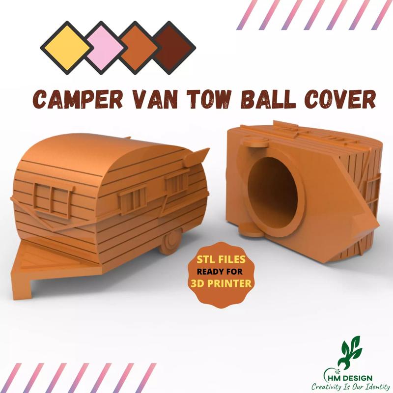 Camper Van Tow Ball Cover Cap Design 2