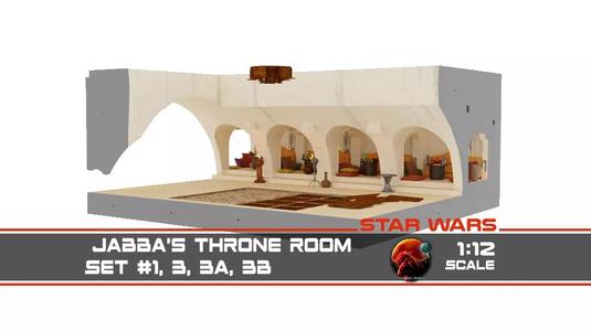 Jabbas Throne Room - Hangout area - Complete set 1-12 scale 3D Model Collection