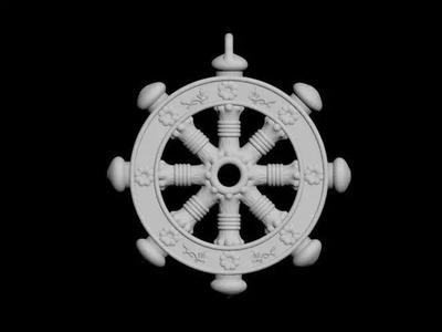 Dharmachakra or wheel of dharma  - pendant