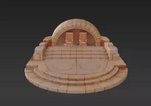 66 - Great Temple Throne Room Backdrop - 1 18 Scale for
