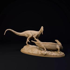 Sarcosuchus vs Suchomimus 1-35 scale pre-supported