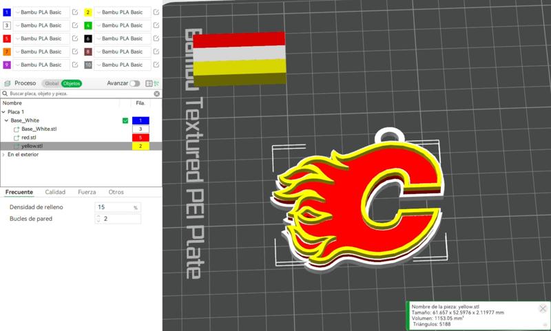 NHL calgary flames keychain shield color printable