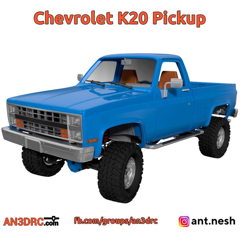 3D Printed RC Car Chevrolet K20 Pickup by AN3DRC