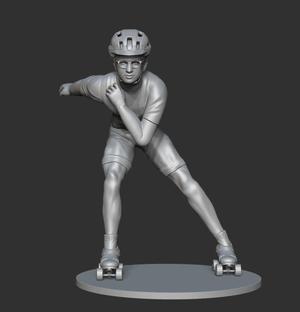 Roller skating man