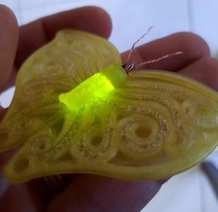 Illuminated butterfly pin
