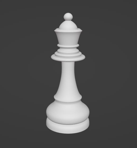Classic Chess Queen – 3D Model Piece