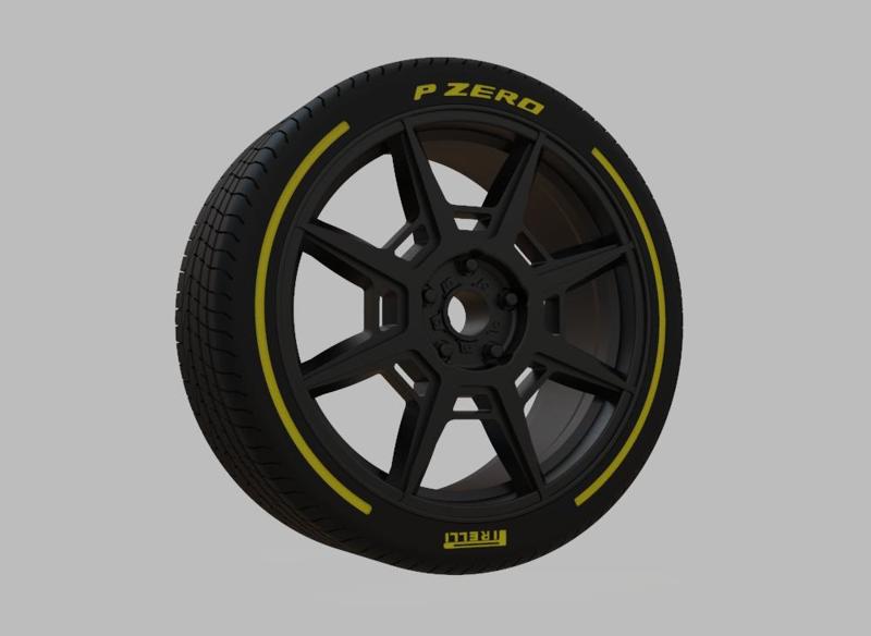 Miniature Enkei Storm Rim & Tire