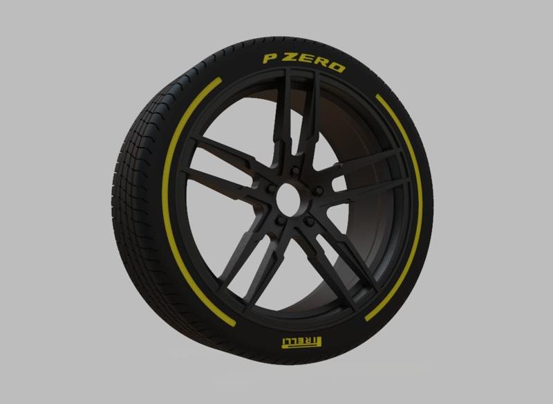 Miniature Enkei SS05 Rim & Tire