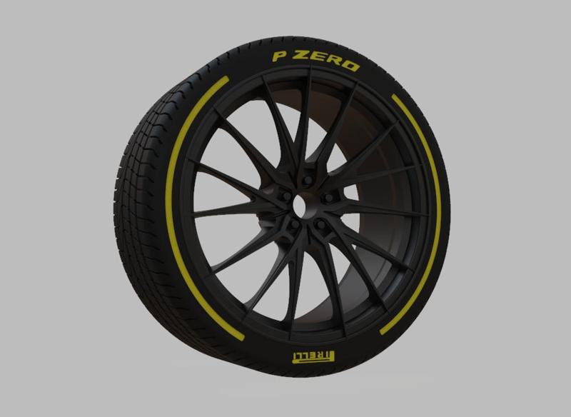 Miniature Vossen HF-4T Rim & Tire