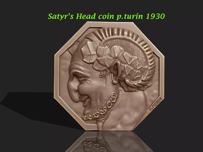 SATYRS HEAD ANCIENT COIN TURION 1930