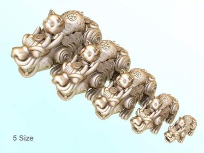 Pixiu pig Bracelet - Unicorn  bracelet - 5 Size 3D Model Collection