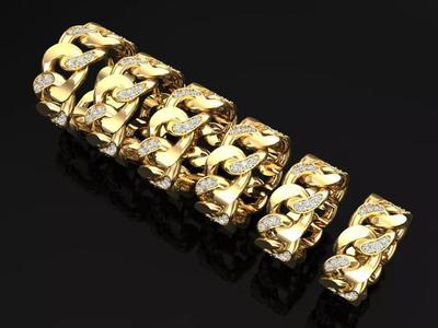 Chain ring - Miami Cuban ring - Link ring - Size 6 - 11 3D Model Collection