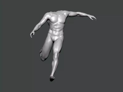 3D Model-ANATOMY0005 male mannequin running