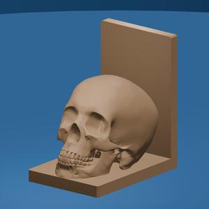 Golden Skull Bookend Gothic Decorative Shelf Piece